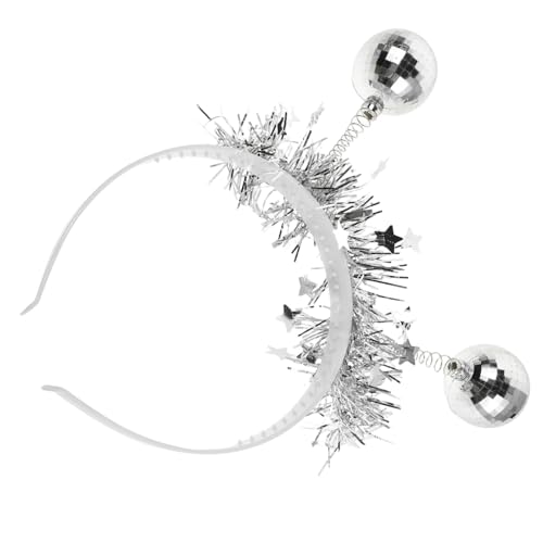 KOMBIUDA Disco Ball Haarreif mit Glitzereffekt Kostüm Haarband für Frauen Komfortabler Kopfschmuck für Halloween Karneval Cosplay Party Accessoire mit Funkelnder Spiegelkugel von KOMBIUDA