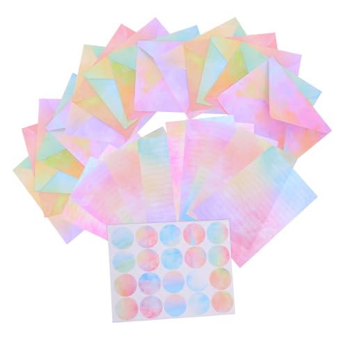 KOMBIUDA Einzigartiges Aquarell Briefpapier-set mit Umschlägen und Stickern Glattes Schreibpapier Briefpapier und Umschläge für Geburtstags Party-einladungen Stilvoll und Komplett von KOMBIUDA