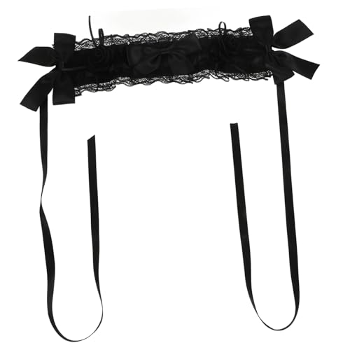 KOMBIUDA Gothic Lolita Spitzen Stirnband Damen Haarreif Cosplay Haarschmuck für Party Alltag und Themenveranstaltungen Bequemes Spitzen Haaraccessoire für Frauen Mädchen von KOMBIUDA