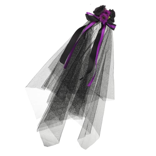 KOMBIUDA Halloween Haarband mit Schwarzem Schleier und Schleife Komfortabler Haarkamm für Hexen Kostüm Vielseitiges Gothic Partyaccessoire für Damen und Cosplay Events von KOMBIUDA