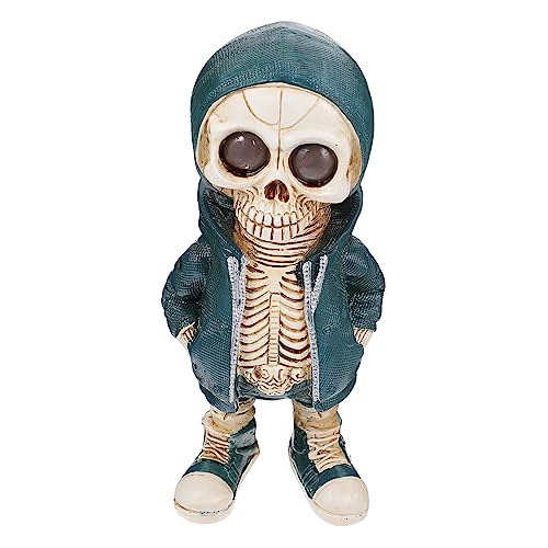 KOMBIUDA Halloween-skelettstatue Aus Kunstharz Ornament Für Heimdekoration Handgefertigt Skelettfigur Gartendekoration Kunstharz-Skelett-Dekoration von KOMBIUDA