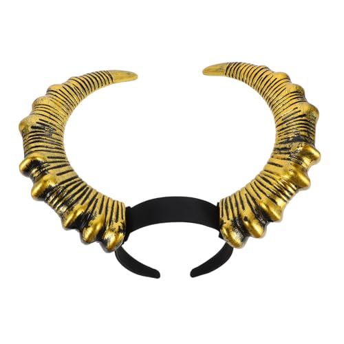 KOMBIUDA Halloween Teufelshörner Haarreif Gold Verstellbares Cosplay Horn Accessoire für Erwachsene Party Kostüm Masquerade Fasching Foto Requisite von KOMBIUDA