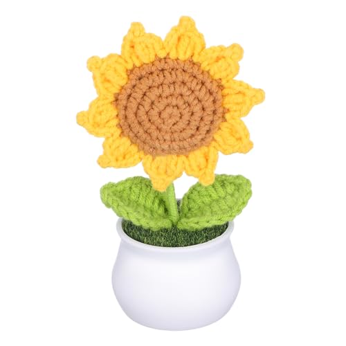 KOMBIUDA Handgestrickte Sonnenblumen Topfpflanze Häkelblume Auto Armaturenbrett Dekoration Kunstblume Wohnraumdeko Handgefertigt Stilvoll Charmant KOMBIUDA Handgestrickte Sonnenblumen Topfpflanze Häkelblume Auto Armaturenbrett Dekoration Kunstblume Wohnraumdeko Handgefertigt Stilvoll Charmant von KOMBIUDA