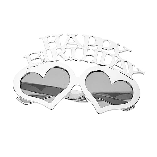 KOMBIUDA Happy Birthday Herzbrille Lustige Party Sonnenbrille Foto Booth Requisiten für Geburtstag und Feier Leichte Bequeme Kunststoffrahmen für Erwachsene und Kreatives Design für Spaß von KOMBIUDA