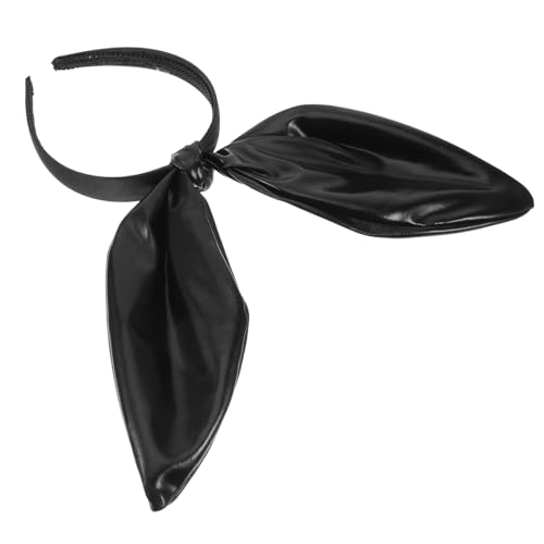 KOMBIUDA Hasenohr Stirnband Hasenohren Stirnband Tierhäschen-stirnband Hase Kaninchen Cosplay Kostüm Rosa Kostümstirnband Bands Party-stirnbänder Haarreifen Mit Hasenohren Ohr Leder Black von KOMBIUDA
