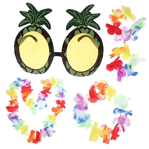 KOMBIUDA Hawaiianische Blumenkette und Teiliges Luau Party mit Farbenfrohem Blumenkranz und Tropischer Ananas Sonnenbrille für Hawaii Kostüm und Sommerliche Karnevalsdekoration KOMBIUDA Hawaiianische Blumenkette und Teiliges Luau Party mit Farbenfrohem Blumenkranz und Tropischer Ananas Sonnenbrille für Hawaii Kostüm und Sommerliche Karnevalsdekoration von KOMBIUDA