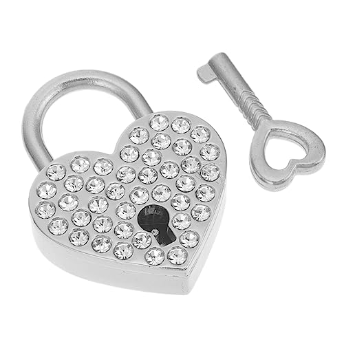 KOMBIUDA Herzförmiges Liebesschloss Wunschs Schloss für Hochzeiten Valentinstag Taschenanhänger Silber KOMBIUDA Herzförmiges Liebesschloss Wunschs Schloss für Hochzeiten Valentinstag Taschenanhänger Silber von KOMBIUDA