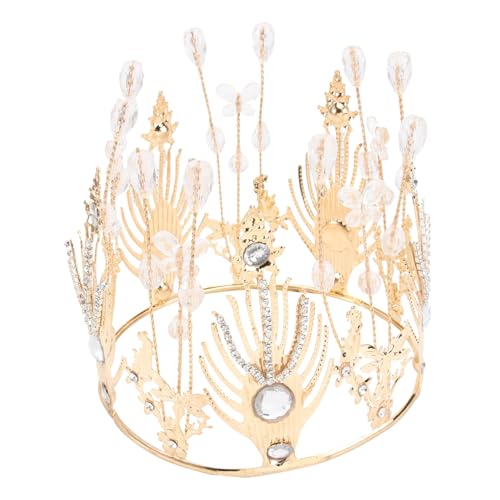KOMBIUDA Hochzeitstiaras mit Funkelnden Strasssteinen Romantische Brautkrone und Vielseitige Kuchen Dekoration Goldenes Accessoire für Brautjungfern Party und Besondere Anlässe von KOMBIUDA