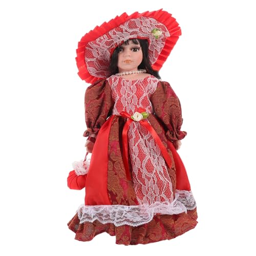 KOMBIUDA Hof Keramikpuppe Keramikpuppenstatuen Puppenmodelle Puppendekor Viktorianisches Puppenmodell Viktorianisches Schreibtischpuppendekor Festivalgeschenk Zarter Puppenschmuck von KOMBIUDA