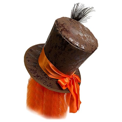 KOMBIUDA Karneval Cosplay Hut mit Pfauenfedern und Oranger Perücke Kostüm Partyhut für Halloween Männer Vielseitiges Partyaccessoire für Auftritte und Fasching KOMBIUDA Karneval Cosplay Hut mit Pfauenfedern und Oranger Perücke Kostüm Partyhut für Halloween Männer Vielseitiges Partyaccessoire für Auftritte und Fasching von KOMBIUDA