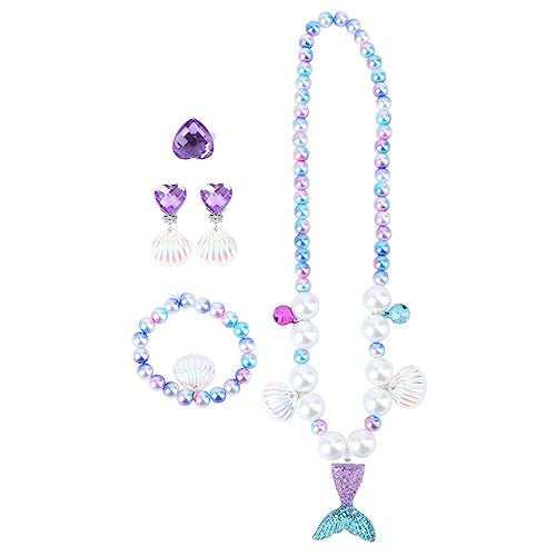 KOMBIUDA Meerjungfrau-Halskette Mit Anhänger Armband Und Ring Für Kinder Für Geburtstage Partys Und Besondere Anlässe KOMBIUDA Meerjungfrau-Halskette Mit Anhänger Armband Und Ring Für Kinder Für Geburtstage Partys Und Besondere Anlässe von KOMBIUDA