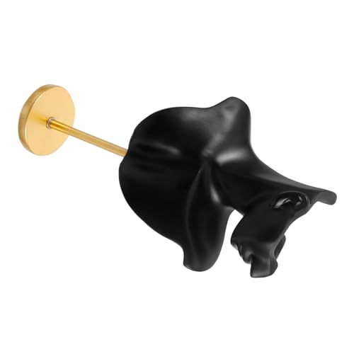 KOMBIUDA Metall Schmuckständer mit Ohrringhalter Resin Schmuck Organizer für Halsketten Anhänger Dekoratives Schmuckdisplay für Schminktisch und Ladentheke Schwarze Büste von KOMBIUDA
