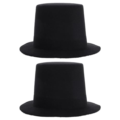 KOMBIUDA Mini Filzhüte Für Puppen Puppenkleidung Accessoires Schwarze Hüte Puppenhut Hüte Für DIY-bastelarbeiten Made of Eva Und Stoffmaterial 2 Stück von KOMBIUDA