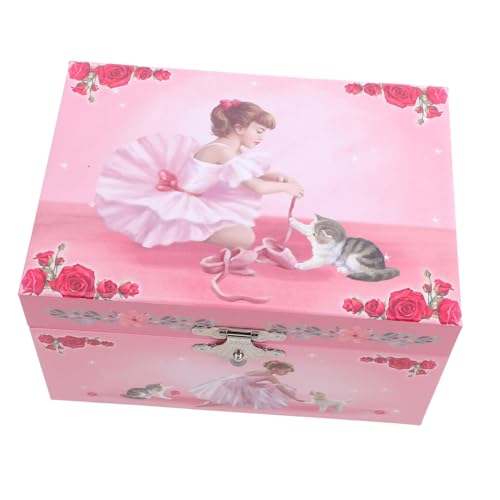 KOMBIUDA Musikalische Ballerina Schmuckschatulle für Mädchen Rosa Tanzende Ballerina Spieluhr mit Geräumigem Schmuckfach als Geburtstagsgeschenk für Junge Mädchen von KOMBIUDA