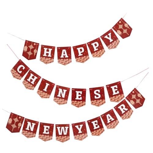 KOMBIUDA Neujahrsbrief-Pull-flaggen-Banner Girlande Neujahrsvorräte Für Zu Hause Urlaub Party-Banner Neujahrsbanner Festival Frohes Neues Jahr Flagge Banner Jahr Kulisse Rahmen Papier von KOMBIUDA