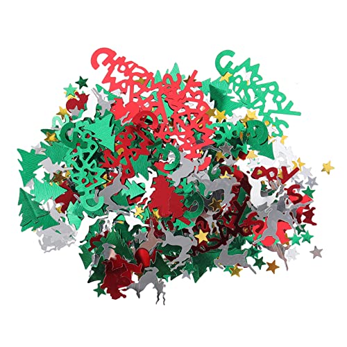 KOMBIUDA -Packungen Weihnachts Konfetti Schneeflocken Streudeko Bunte Xmas Pailletten mit Sternen und Weihnachtsmotiven Festliche Tischdeko für Party Basteln und Raumdekoration von KOMBIUDA