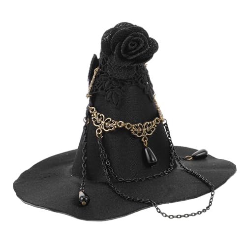 KOMBIUDA Party Hexenhut aus Schwarzer Cosplay Witch Hat für Halloween Kostüm Parade Fotoshooting und Karneval Praktisches Accessoire für Damen und Herren von KOMBIUDA