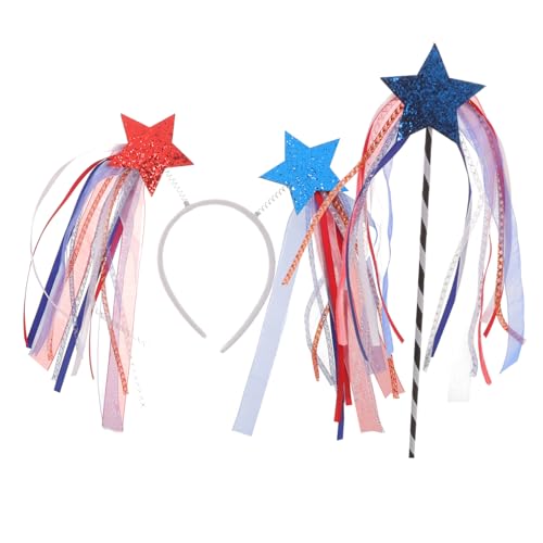 KOMBIUDA Patriotisches Haarband Independence Day Stirnband mit Fünf Sterne Langlebiges Party Haarschmuck für Nationalfeier und Festliche Anlässe von KOMBIUDA