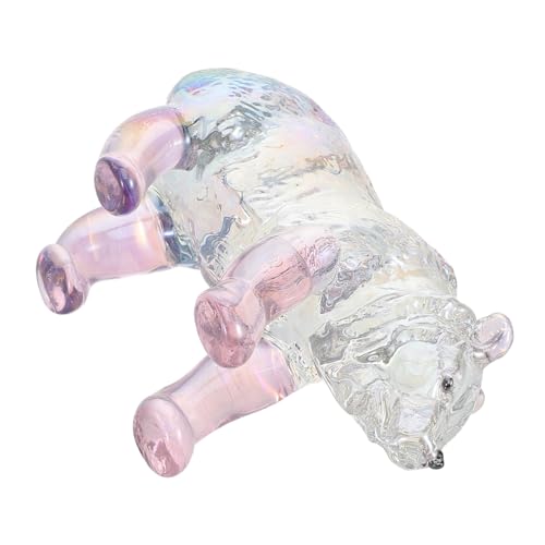 KOMBIUDA Polarbär Kleine Ornamente Mini-bärenfiguren Kleine Bärenfiguren Miniatur-tierfiguren Statue Bärenschmuck Polartierfiguren Bär Skulptur Tierische Tischdekoration Kristall Rosa von KOMBIUDA