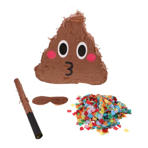 KOMBIUDA Poop Pinata Party Augenbinde und Konfetti Lustige Geburtstagsdekoration für Erwachsene Einfach Aufzuhängen Partyspiel für Drinnen und Draußen Zufällige Farbe von KOMBIUDA