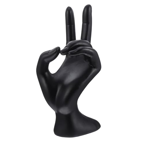 KOMBIUDA Schmuckständer aus Resin Schmuckhalter für Ringe Armbänder Anhänger Dekorativer Organizer für Schmuckaufbewahrung und Tischdekoration Elegantes Schwarzes Modell für Zuhause und von KOMBIUDA
