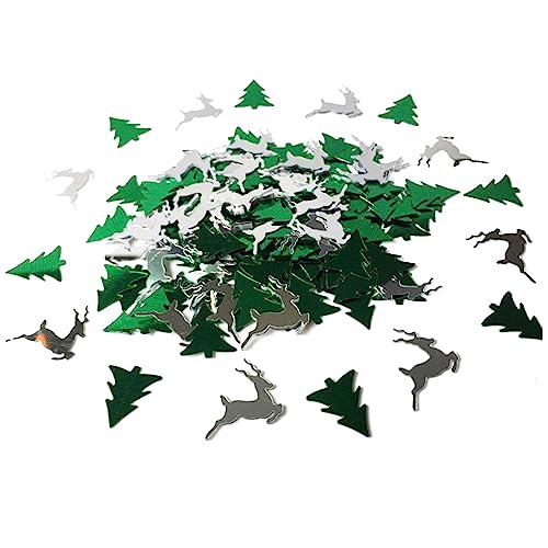 KOMBIUDA Weihnachtsbaum Elch geformt Tisch Konfetti Frohe Weihnachten Dekorationen grün Silber Party Scatter KOMBIUDA Weihnachtsbaum Elch geformt Tisch Konfetti Frohe Weihnachten Dekorationen grün Silber Party Scatter von KOMBIUDA