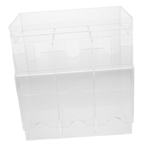 KOMBIUDA Transparenter Acryl Kartenhalter Organizer mit Booster-Spender Business Card Dispenser und Mehrfachfach Sortierbox für Effiziente Kartenaufbewahrung im Büro und Sammlerbedarf von KOMBIUDA