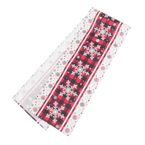 KOMBIUDA Weihnachtstischläufer Kariert mit Schneeflockenmuster Einfache Festliche Tischdeko für Küche und Party Stilvoller Winter und Weihnachtsambiente von KOMBIUDA