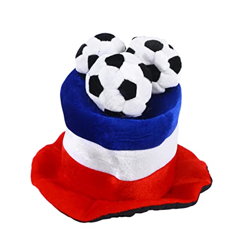 KOMBIUDA Fußball-partyhüte Zylinder Mit Fußballdekor Neuheit-partyhüte Neuartige Partyhüte Spleißen Farbe Hut Plüsch-fußballmütze Kostümhaube B282 Nachtclub Kopfbedeckung von KOMBIUDA