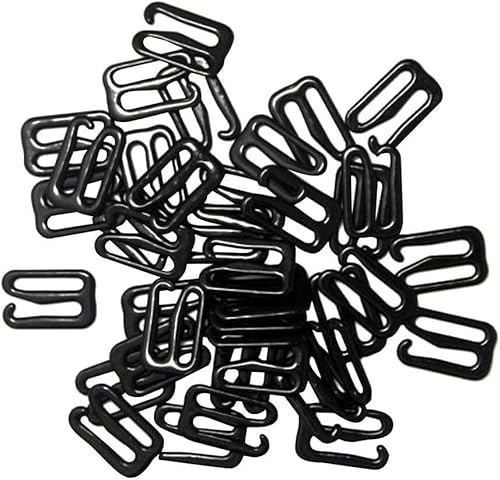 KOMEYA Bikini-Clips, Hakenverschlüsse, BH-Trägerhaken, Dessous-Schieberschnalle, 100 Metall-BH-Trägerversteller, Schieber/Haken/Ring, Dessous, Nähen, Basteln, Silber/Schwarz – 13 mm x 10 mm Haken KOMEYA Bikini-Clips, Hakenverschlüsse, BH-Trägerhaken, Dessous-Schieberschnalle, 100 Metall-BH-Trägerversteller, Schieber/Haken/Ring, Dessous, Nähen, Basteln, Silber/Schwarz – 13 mm x 10 mm Haken von KOMEYA