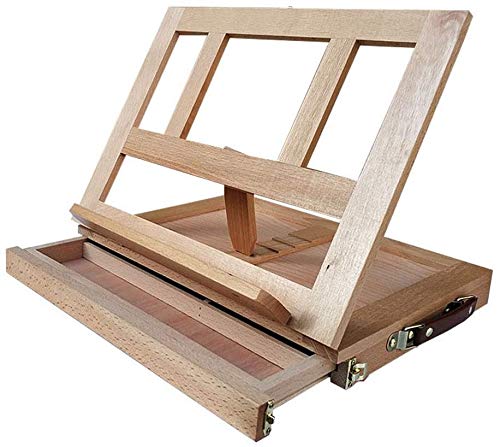 Desktop-Staffeleien, Malständer, tragbare Schreibtisch-Staffelei, tragbare Bilderbox, Künstler, Kind, Studio, Staffelei, Poster, Präsentationsständer, verstellbarer Bastelarbeitsplatz von KOMFGT
