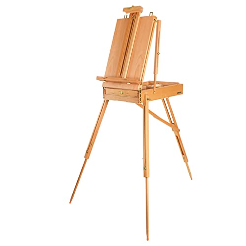 KOMFGT 178 cm hohe Staffelei zum Malen, schwere Holzstaffelei, A-Rahmen, Bodenstaffelei, tragbar, zusammenklappbar, Stativ für Künstler, Erwachsene (A 178 cm) von KOMFGT