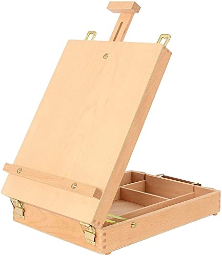 KOMFGT Holz-Tischbox, Staffelei und tragbare Holz-Staffeleien, Aufbewahrungskoffer für Zeichnen, Skizzieren, Studenten, Erwachsene, Kinder, Schmerzen KOMFGT Holz-Tischbox, Staffelei und tragbare Holz-Staffeleien, Aufbewahrungskoffer für Zeichnen, Skizzieren, Studenten, Erwachsene, Kinder, Schmerzen von KOMFGT