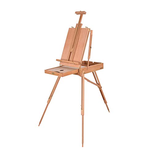 KOMFGT Holzstaffelei, multifunktional, zusammenklappbar, für Erwachsene, Herren, mit Griff und Schublade, hält Leinwandkunst bis zu 87 cm von KOMFGT