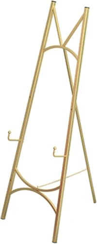 KOMFGT Staffelei, Ausstellungsstaffelei für Hochzeitsschilder und Poster, Schwarz/Weiß/Gold, faltbare Staffelei, tragbare Kunststaffelei zum Malen oder Skizzieren, verstellbare Höhe (Weiß, 120 cm) KOMFGT Staffelei, Ausstellungsstaffelei für Hochzeitsschilder und Poster, Schwarz/Weiß/Gold, faltbare Staffelei, tragbare Kunststaffelei zum Malen oder Skizzieren, verstellbare Höhe (Weiß, 120 cm) von KOMFGT