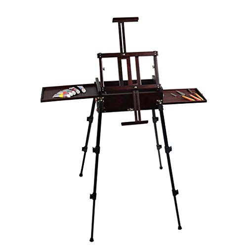 KOMFGT Staffelei Ulme Ölgemälde Staffelei, tragbare Skizzierbox, Aquarellkunst-Staffelei, schwere 5 kg, weinrote Staffelei KOMFGT Staffelei Ulme Ölgemälde Staffelei, tragbare Skizzierbox, Aquarellkunst-Staffelei, schwere 5 kg, weinrote Staffelei von KOMFGT