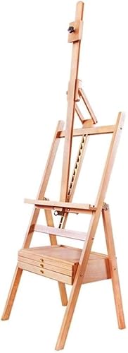 KOMFGT Staffelei für Erwachsene, Outdoor-Staffelei, 150–190 cm, verstellbare Staffelei, Schublade, solide Staffelei, Leinwandkunst bis zu 90 cm von KOMFGT