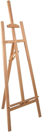 KOMFGT Staffelei mit Rückenstütze 1,45/1,75 Hebestaffelei, Ölgemälde, Staffelei, Werbung, Präsentationsständer, Bücherregal, Klavierständer, Rezept (D 177 x 50 m) von KOMFGT