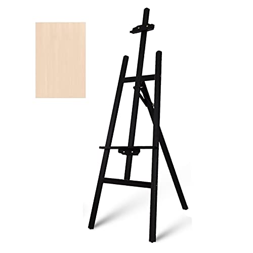 KOMFGT Starke und professionelle H-Rahmen-Staffelei mit massivem 4K-Zeichenbrett, 150 cm, Staffelei aus Massivholz, Künstlerstaffelei von KOMFGT