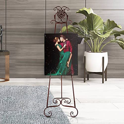 Staffelei Ständer Stahl Klappstativ Display Staffelei Stativ Display Staffelei Ständer für Hochzeitsschild, Poster, Rahmen Künstler Staffelei Boden mit Tablett zum Malen, Leinwand, Faltbar EAS von KOMFGT
