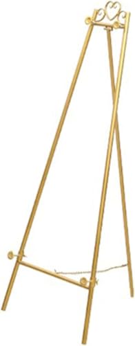 Tragbare Bodenständer-Staffelei, leichtes Metall, verstellbar, für Ausstellungen, Ausstellungen, Zeichnen, Skizzieren, Hochzeitsschild, 135 cm Höhe (Gold 48 x 135 cm) von KOMFGT