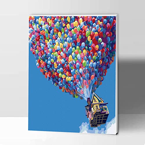 KOMKING Malen nach Zahlen für Kinder und Erwachsene, DIY Acrylgemälde-Sets mit gerahmter Leinwand, 30,5 x 40,6 cm, bunter Ballon von KOMKING