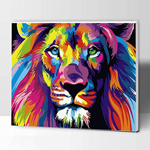 KOMKING Malen nach Zahlen für Kinder und Erwachsene mit Rahmen, DIY Acryl Malen nach Zahlen Leinwand Kit für Heim Dekoration, Bunter Löwe 30,5 x 40,6 cm KOMKING Malen nach Zahlen für Kinder und Erwachsene mit Rahmen, DIY Acryl Malen nach Zahlen Leinwand Kit für Heim Dekoration, Bunter Löwe 30,5 x 40,6 cm von KOMKING