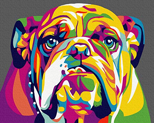 Komking Ölgemälde, Malen nach Zahlen für Erwachsene, Anfänger, kreatives Gemälde auf Leinwand, farbenfrohe Tiere, 40,6 cm x 50,8 cm Bunte Hunde. von KOMKING