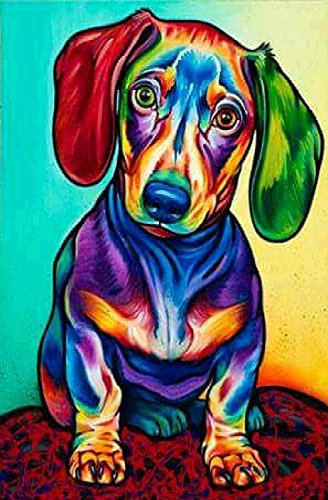 Malen Nach Zahlen Erwachsene Kinder, Komking DIY Set Erwachsene Acrylgemälde von Zahlen auf Leinwand ohne Rahmen, Art Craft Geschenk für Home Decor, süßer Hund 16x20inch von KOMKING