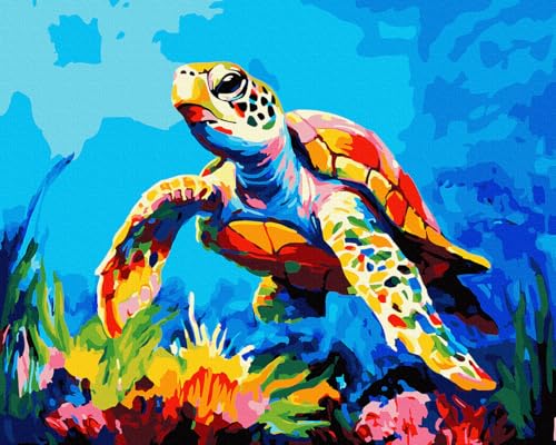 Malen nach Zahlen-Set für Erwachsene und Kinder, Malen nach Zahlen, Malen nach Zahlen, Kunst- und Bastelsets für Erwachsene, wandernde Schildkröte, 40,6 x 50,8 cm, ohne Rahmen Malen nach Zahlen-Set für Erwachsene und Kinder, Malen nach Zahlen, Malen nach Zahlen, Kunst- und Bastelsets für Erwachsene, wandernde Schildkröte, 40,6 x 50,8 cm, ohne Rahmen von KOMKING