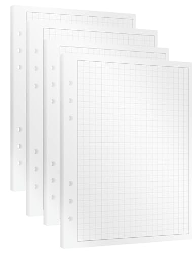 KOMPASS® 120 Karierte Ringbuch-Planer-A5-Einlagen | Notizbuch A5 kariert| 6-Loch A5 Papier (14,5 cm x 21 cm) | Ringordner Kalendereinlagen nachfüllbar für Notizen, Brainstorming & To-Do-Listen von KOMPASS