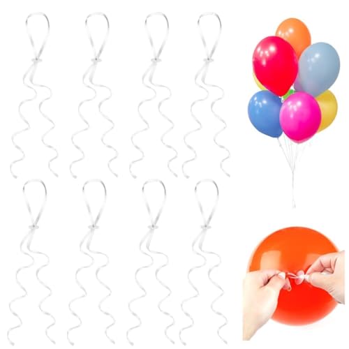 KOMUNJ 100 Stück Ballonverschlüsse Helium mit Schnur, Ballonverschlüsse mit Polyband,für Geburtstag Oder Hochzeitsfeier Party von KOMUNJ