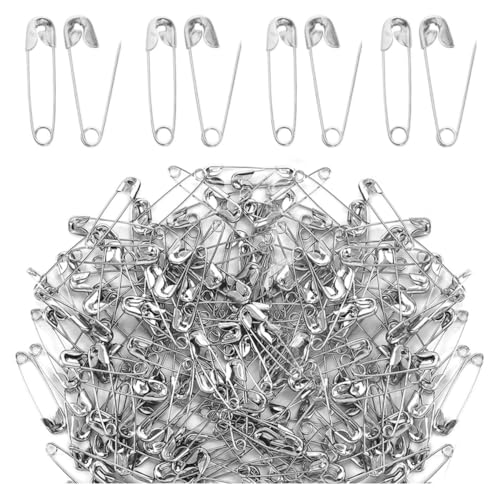 KOMUNJ 100 Stücke Sicherheitsnadeln, 45 mm Sicherheit Pins, Safety Pins für das Nähen zu Hause, das Nähen im Handwerk (Silber) von KOMUNJ