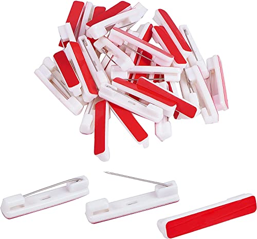 KOMUNJ 120 Stück Sicherheitsnadeln aus Kunststoff, mit Selbstklebender Unterseite, für Anstecknadel, Eisen, für Namensschilder, Handwerk, Rot KOMUNJ 120 Stück Sicherheitsnadeln aus Kunststoff, mit Selbstklebender Unterseite, für Anstecknadel, Eisen, für Namensschilder, Handwerk, Rot von KOMUNJ